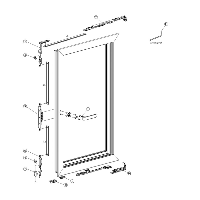 Concealed Gearbox Tilt And Turn Window Hardware System YNXC07 from ...