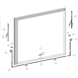 Factory Price Curtain Wall Automatic Locking Top Hung Window System Hardware Accessories